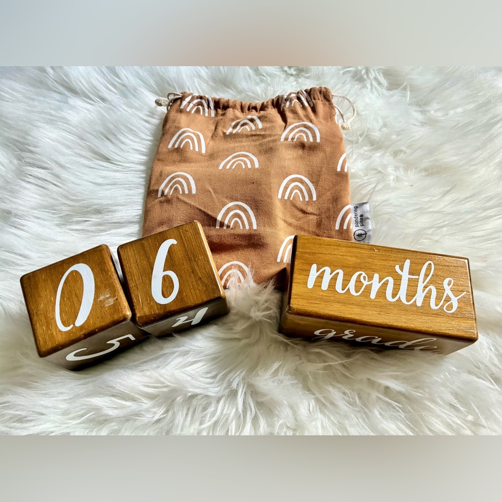 Brown Wooden Milestone Blocks